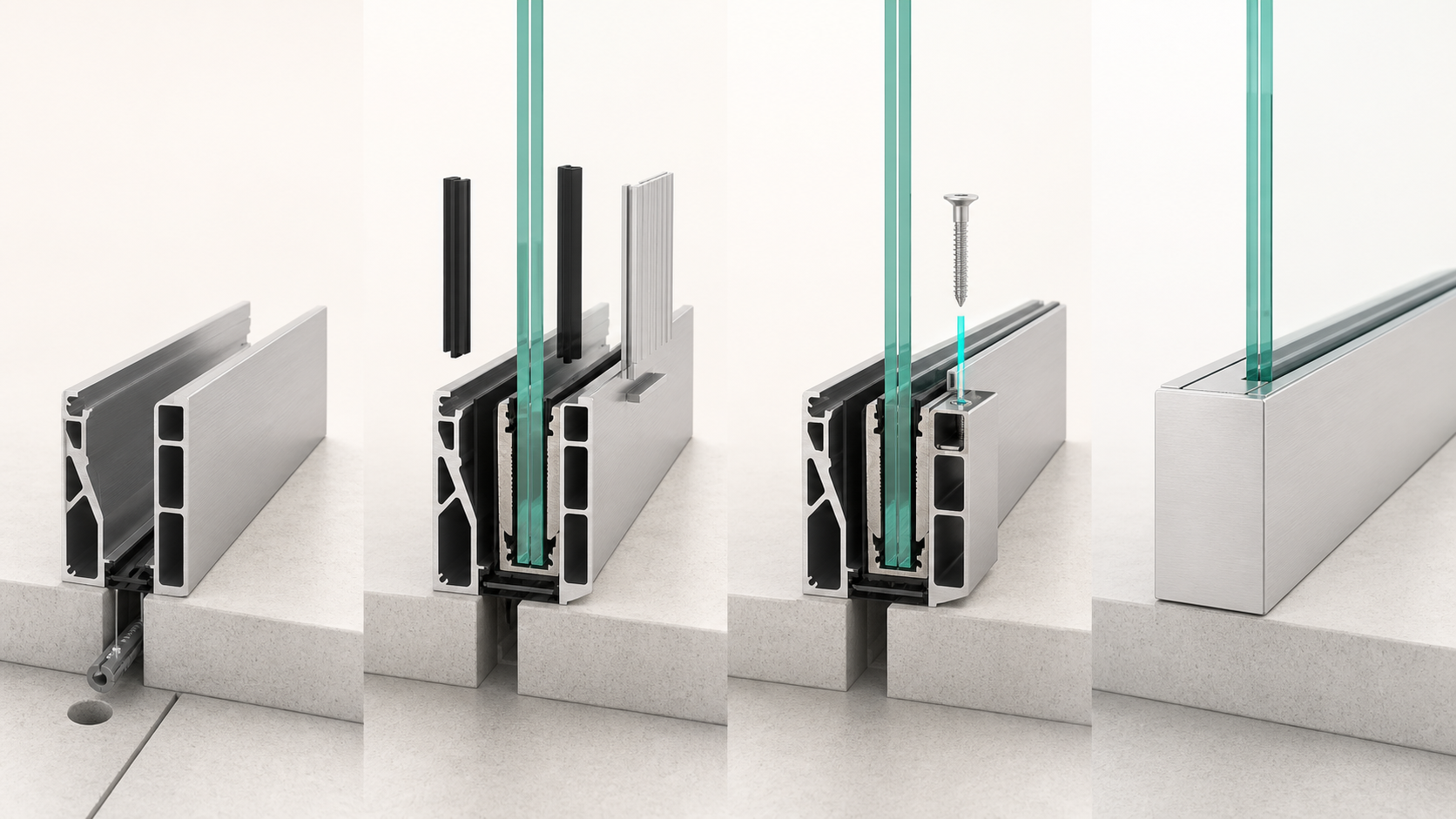 Four-stage base-shoe installation sequence
